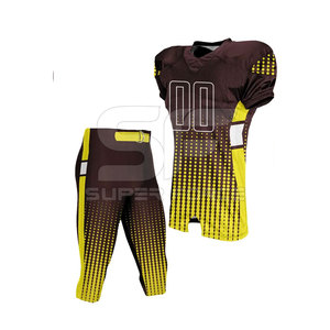Vente de gros Uniformes de football américain personnalisés avec logo d'équipe et tissu à mailles respirant Ensemble d'uniformes de football américain - Product Image 4