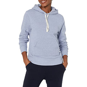 Sudadera con capucha granate para mujer 100% algodón liso diseño de gran tamaño sudadera pulóver Capucha con cordón bolsillo de canguro para invierno - Product Image 5