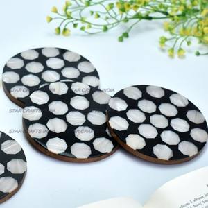 Nouveau Style Thé Meilleurs Sous-verres Bois et résine de séchage résistant à la chaleur Meilleure tasse en bois et résine de dessous de verre Par STAR CRAFTS INDIA - Product Image 4