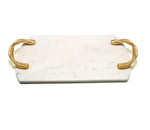 Modern Design Marble Serving Tray Home <b>Decor</b> Hot Selling <b>Decorative</b> Gold <b>Edge</b> Marble Serving Tray Best Price . - Product Image 2