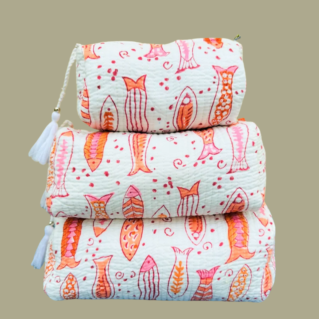 White, orange & pink