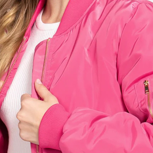 Chaqueta bomber de satén para mujer, cómoda y a la moda, ropa informal duradera de alta calidad, chaqueta de satén para mujer - Product Image 4