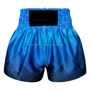 Shorts de combat MMA personnalisables en satin noir respirant unisexe 220g Muay Thai Kickboxing imprimés par sublimation brodés - Product Image 4