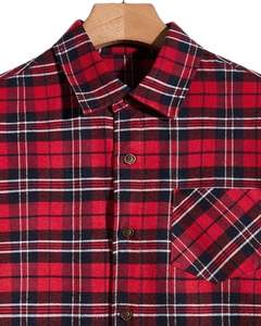 Chemise en flanelle à carreaux rouge et noir pour homme, fabriquée sur mesure, boutonnée, manches longues, décontractée, avec poche poitrine, tissu doux et chaud - Product Image 4