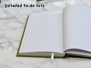 LABON Green Floral A5 Undated Weekly Planner <strong>Organiser</strong> Academic Year <strong>Diary</strong> Luxury Hardback <strong>Diary</strong> 2024-2025 Journal - Product Image 5