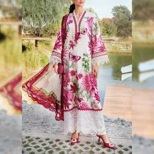 Vestidos de verano modestos de encaje floral para mujer, pantalones Dupatta informal con ropa de fiesta, ropa demandada superior - Product Image 3