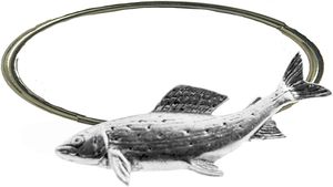 ห่วงรัดผ้าเช็ดปากลายปลาสีเทาและดีบุกผสมตะกั่วแบบอังกฤษบนผ้าพันคอทำจากโลหะสำหรับโต๊ะปาร์ตี้ชิ้นกลางของตกแต่งบ้านที่ไม่เหมือนใคร - Product Image 3