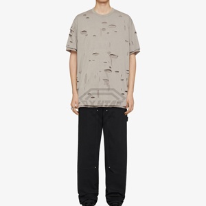 Tee shirts pour hommes en détresse Boxy t Shirt pour hommes Custom Cropped Distressed Tshirt Washed Vintage New Trendy Customized - Product Image 3