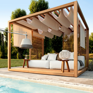 Gazebo Moderno de Madera para Exteriores, Estructura de Sombra para Patio, Parasol para Piscina, Cabaña, Diseño Minimalista, Duradero - Product Image 1