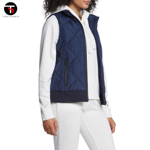 เสื้อกั๊กขนเป็ดของผู้หญิงระบายอากาศได้ดีเสื้อไนลอนโพลีเอสเตอร์แขนกุดทำจากผ้าคอตตอนสำหรับฤดูหนาว - Product Image 3