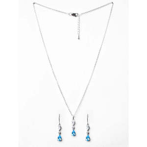 Ensemble de boucles d'oreilles pendantes en argent sterling 925 avec diamant en forme de poire pour les occasions de mariage - Product Image 4