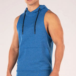 Offre Spéciale 100% coton sans manches Gym débardeur sweats à capuche pour hommes personnalisé en gros délavé et brodé pour les entraînements d'hiver - Product Image 6