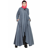 Busana Muslim Wanita Abaya Hijab Lengan Panjang Motif Seluruh Badan Bahan Polietersulfon Berkualitas Tinggi Cocok untuk Empat Musim Model Borka Longgar