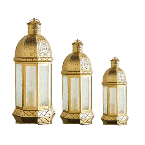 Lanterne suspendue en métal plaqué or avec poignée nouvelle lanterne en métal fini enduit d'or dernière bougie votive nouvelle lanterne en métal - Product Image 3