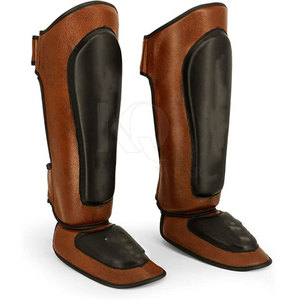 Protège-tibias de boxe en cuir personnalisé avec logo, style dernier cri, léger, professionnel, protection MMA 2025 - Product Image 3