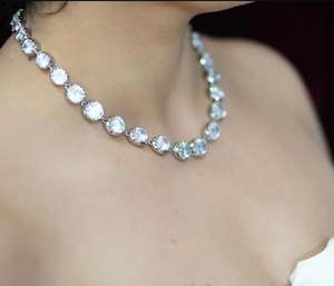 Elégant collier en argent sterling 925 intemporel Rivière Gradué Moissanite Fine Jewelry - Product Image 4