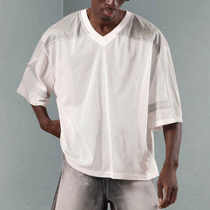 Best Fitted Boxy Mesh Shirt Summer-Ready V-Neck Mesh Boxy Top Contemporary Sheer Mesh V-Neck Tee - Product Image 4