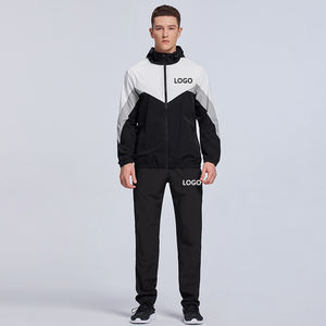 Conjunto de Sudadera con Capucha Corta y Cremallera y Pantalones Acampanados de Algodón Ecológico para Hombre, con Logotipo Personalizado, Venta al por Mayor - Product Image 3