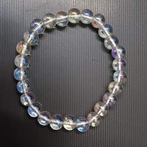 Pulsera de cristal Aura Cuarzo 8mm Cuentas redondas Piedra de cristal Piedra preciosa Joyería de moda Hombres y mujeres Regalo Energía - Product Image 3