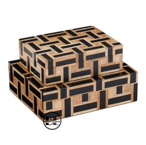 กล่องเก็บเครื่องประดับทำจากไม้เรซินแบบฝังลายไม้ทำด้วยมือของอินเดียโดยตรง - Product Image 2