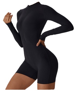 ชุดบอดี้สูทออกกำลังกายผู้หญิงแบบซิปครึ่งตัว แขนยาว ปี 2025 เหมาะสำหรับเล่นกีฬา ทำงาน ฟิตเนส สวมใส่สบาย กระชับรูปร่าง รับสกรีนโลโก้ - Product Image 4