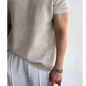 T-shirt d'été fin pour homme, respirant, à manches courtes, col rond, décontracté, pour le fitness - Product Image 5