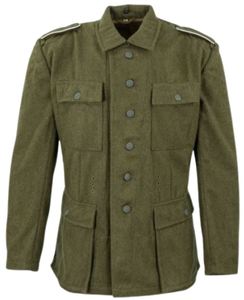 Chaqueta Túnica de Campo de Lana Verde Oliva de Invierno, Reproducción Histórica del Uniforme Alemán M43 de la Segunda Guerra Mundial, Impermeable y Ecológica - Product Image 3