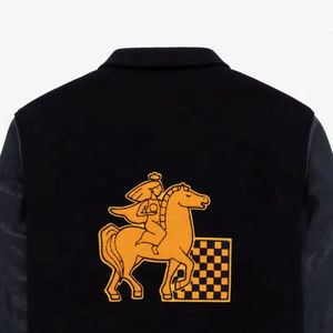 Veste universitaire à manches en cuir personnalisée pour hommes séchage rapide coupe ajustée avec logo personnalisé sur le devant meilleur prix marque privée veste Letterman - Product Image 6