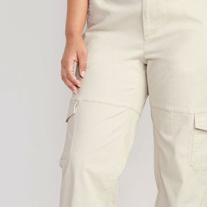 Pantalon cargo pour femme, taille mi-haute, devant plat, coupe régulière, multi-poches, style décontracté, hiver, service OEM, toile - Product Image 5