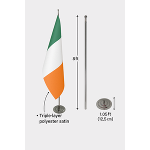 Custom 3x5ft Silk Ireland Indoor <b>Flag</b> with Digital Printing & Aluminum <b>Pole</b> <b>for</b> Display - Product Image 6