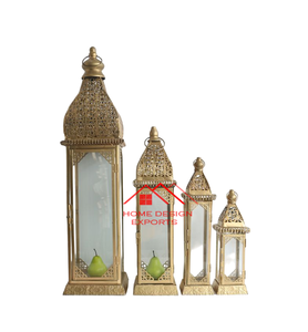 Lanterne à bougie en métal de conception arabe Lanterne à bougie en métal de conception personnalisée pour la maison Lanterne de table de décoration d'hôtel - Product Image 1