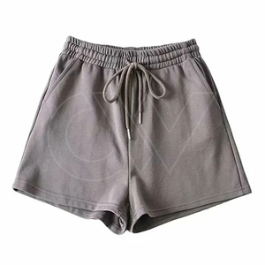 OEM fashion custom logo blank summer jogger cotton fleece <b>sweat</b> <b>women's</b> <b>shorts</b> with drawstring - Product Image 4