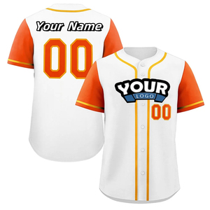 Venta al por mayor personalizable bordado béisbol Jersey completo botón abajo ropa deportiva americana - Product Image 5