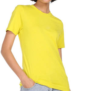 T-shirt en coton biologique 100% de haute qualité pour femmes décontracté été surdimensionné col rond tissu teint uni vente en gros directe d'usine - Product Image 1