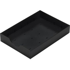 Black Polystyrene Desktop <b>Drawer</b> Organizer 23 X 5.3 X 32 cm 1 Longitudinal + 2 Transverse Supports Closed - Product Image 1