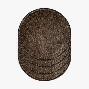 Sous-verre en cuir de forme ronde à prix de gros sous-verre lavable de haute qualité avec coutures pour la décoration d'hôtel - Product Image 4