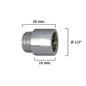 Barra di prolunga cromata rotonda 1/2" x 10 - Product Image 1