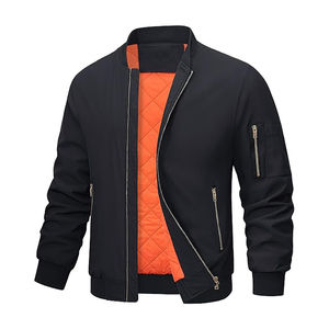 Diseño personalizado Logo Streetwear moda elegante invierno lona bombardero chaqueta frontal de talla grande hombres trabajo algodón - Product Image 1