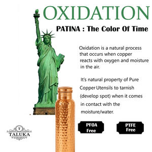 Botella de Agua de Cobre Puro de 34 OZ/1000 ML, 1 Litro, para Beber, Diseño Martillado, Venta al por Mayor - Product Image 4