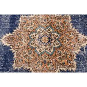 พรมวินเทจขนาด 6x10.5 ฟุต, พรมตุรกี, พรมขนสัตว์โมร็อกโกสีน้ำเงิน - Product Image 5