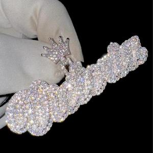 RB Gems 14K <b>White</b> <b>Gold</b> Lab Grown Cut VVS Moissanite Diamond Pendant <b>Necklace</b> 925 Silver Wedding Anniversary Gift <b>Men</b> Women - Product Image 3