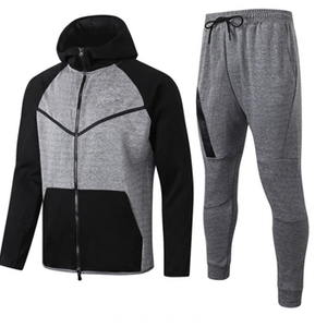 Ensemble survêtement molletonné épais doublé polaire avec fermeture éclair, coupe oversize, col rond, pour homme et femme, hiver, streetwear, sport - Product Image 1