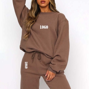 Workout Tracksuit for Plus Size <b>Women</b> Custom Sportswear Fleece Sweatshirt and <b>Sweatpants</b> Set - Product Image 2