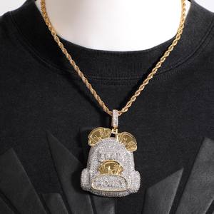 กระเป๋าสีทอง14K จี้เพชรแบบกำหนดเองจี้สุดเก๋จี้เพชรโมอิสซาไนท์สำหรับผู้ชายผู้หญิง - Product Image 4