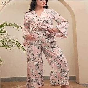 Conjunto de mono bordado de cintura alta de estilo de oficina para mujer, tejido de rizo, uso diario para ocasiones formales de trabajo - Product Image 6