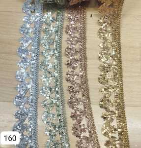 Custom Embroidered Mirror <b>Ribbon</b> Lace <b>for</b> Sarees, Blouses, Dupattas Traditional Hand Mirror Work Lace <b>for</b> Wedding Costumes - Product Image 4