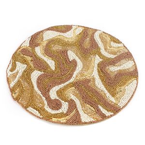 Luxury Modern Round Glass <b>Beaded</b> <b>Placemat</b> for Dining Table for Restaurant Hotel or Bar Kitchen Design Decor - Product Image 2