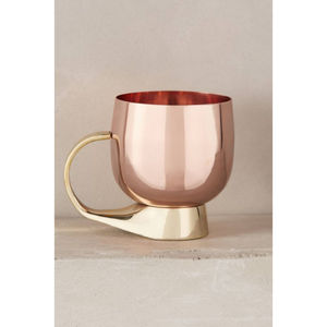 Tazas de Cocina de Diseño Simple, Hechas de Acero Inoxidable con Acabado Antiguo de Cobre, con Asas Doradas, en Oferta - Product Image 1