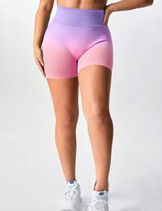 Short de yoga sans couture taille haute pour femme Leggings d'entraînement Gym Fitness vêtements de sport vêtements de sport recyclés en élasthanne/nylon - Product Image 1