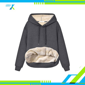 เสื้อฮู้ดผู้หญิงลำลองสำหรับฤดูหนาว ผ้าฟลีซอุ่นสบาย  รับสั่งทำสีและโลโก้ ผ้าฝ้าย 100% ป้องกันขนร่วง - Product Image 4